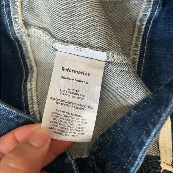 Reformation Indigo Denim Crop Top - Picture 6 of 6